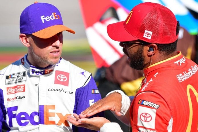 Denny Hamlin Blames Live TV for Bubba Wallace Penalty