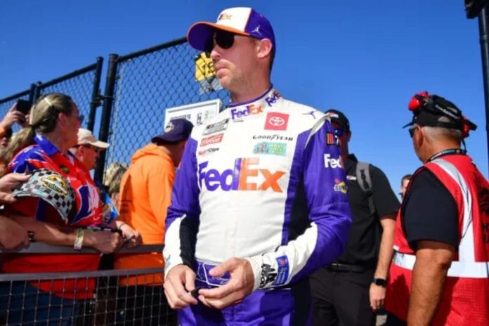 Denny Hamlin Uses Ally’s Antics to Lighten His Own Misery