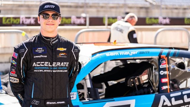 Sam Mayer's Crash Burns His Car