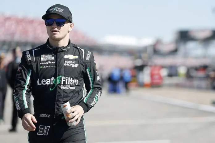 Justin Haley's Hood Flies Open at Martinsville