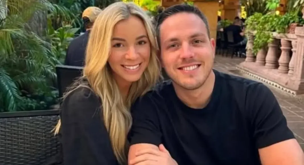 Alex Bowman girlfriend Chloe Henderson boating pink bikini