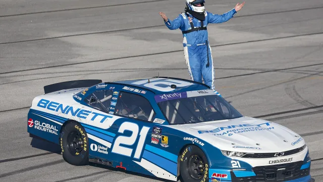 Austin Hill wins ninth drafting-track NASCAR Xfinity Series race