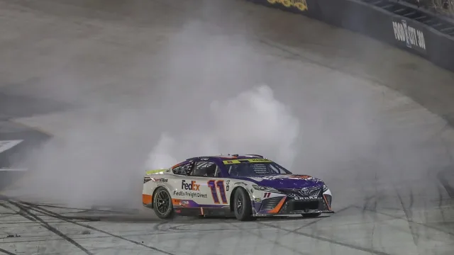 Denny Hamlin car fire and explosion at Texas
