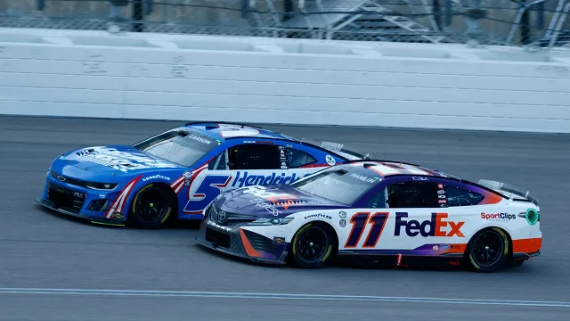 Denny Hamlin compared to Carson Hocevar NASCAR showdown