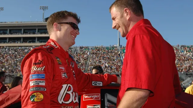 Dale Earnhardt Jr. celebrates Kerry Earnhardt racing return