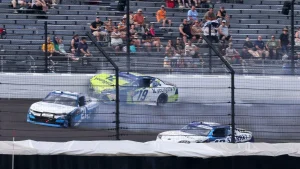 Austin Hill suspended for Indy crash after clash with Almirola; Austin Dillon to fill in at Iowa race