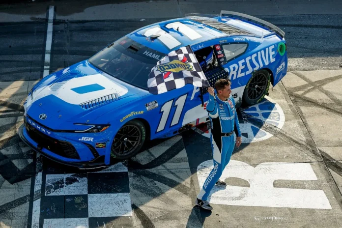 Denny Hamlin celebrates newborn at Dover