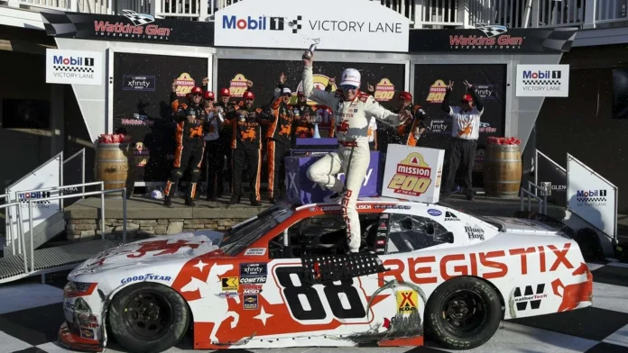 Connor Zilisch NASCAR rooftop celebration safety