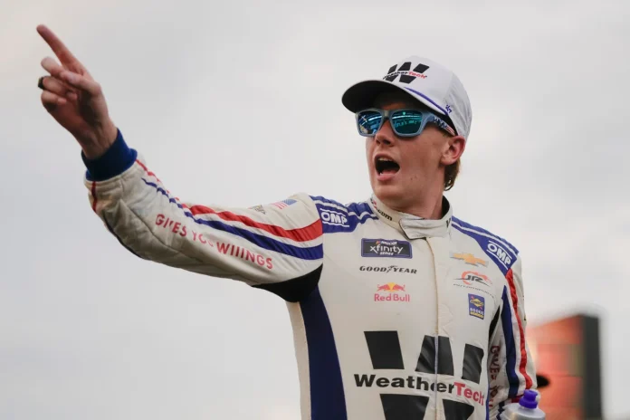 Connor Zilisch congratulated by Kyle Busch