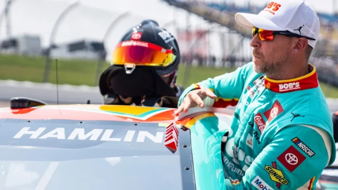 Denny Hamlin NASCAR R&D inspection