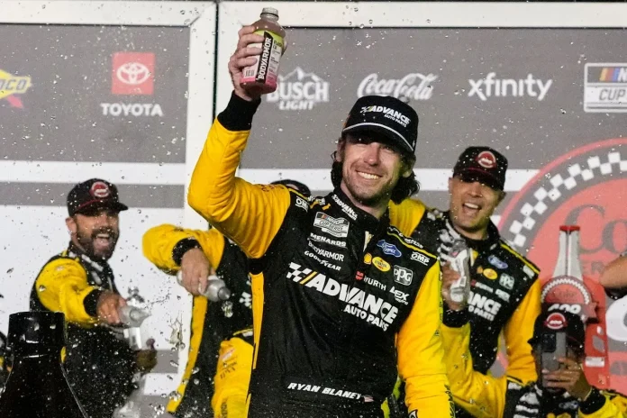 Ryan Blaney Daytona win celebration Ryan Blaney Daytona win celebration