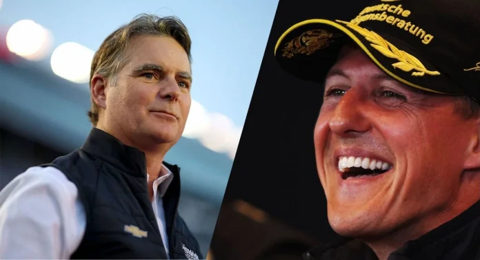 Jeff Gordon admires Michael Schumacher