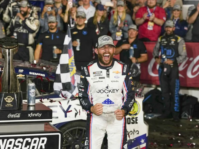 Ross Chastain celebrates San Diego NASCAR race