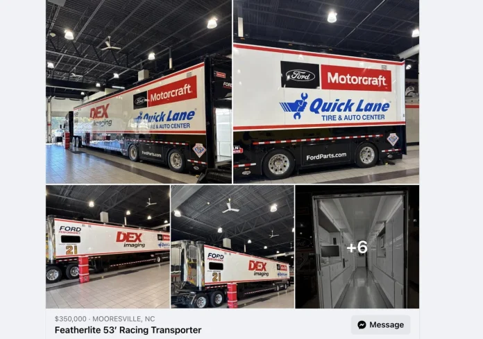 Wood Brothers Racing hauler sale