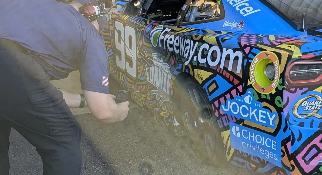 AJ Allmendinger tire trouble