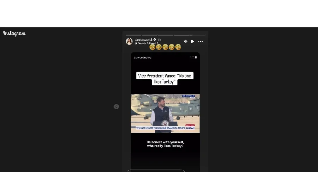 Danica Patrick, Danica Patrick Thanksgiving reaction